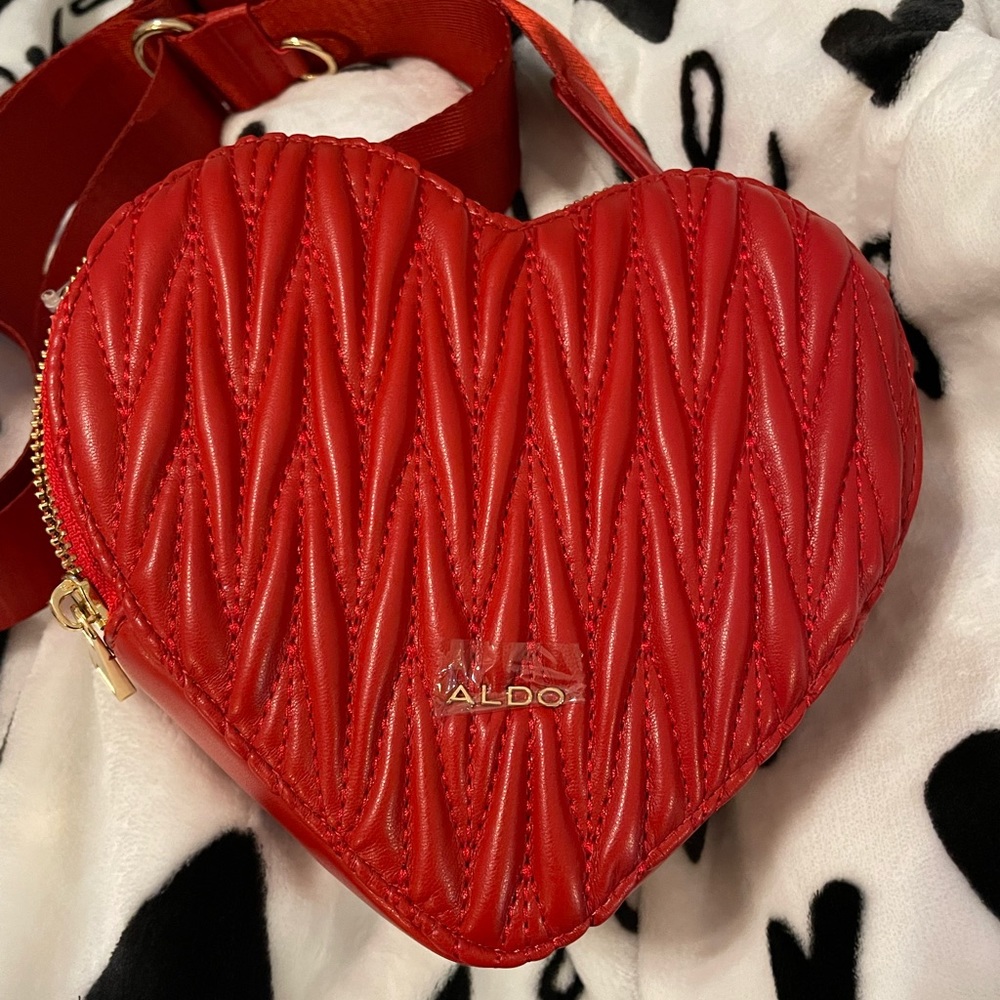ALDO red heart crossbody purse